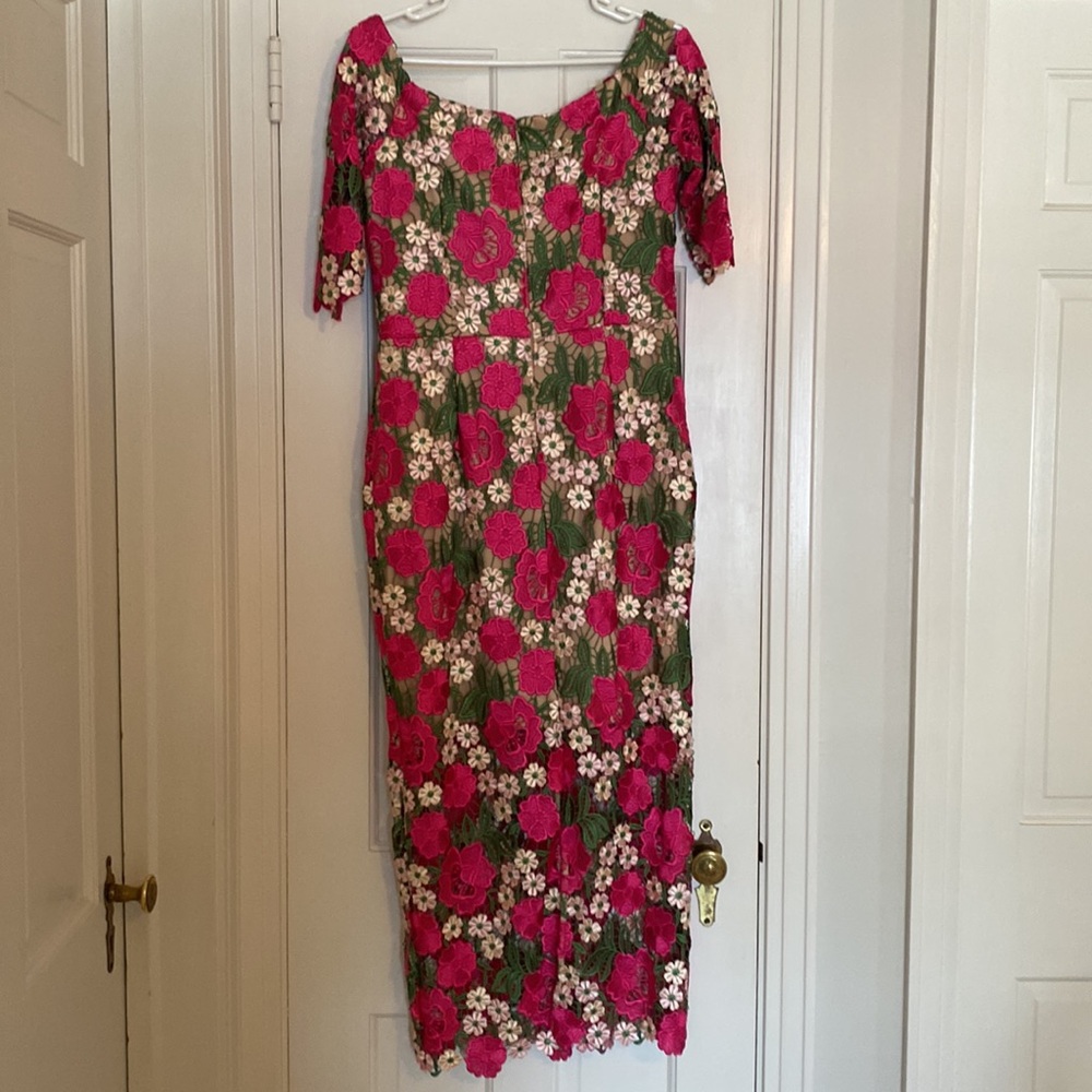 XScape lace floral dress.  Size 12 - Picture 5 of 10